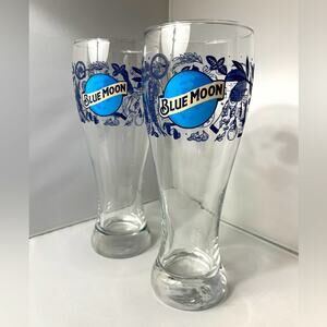 Pair Blue Moon‎ “Salute Cheers” Tallboy 20oz Beer Glasses